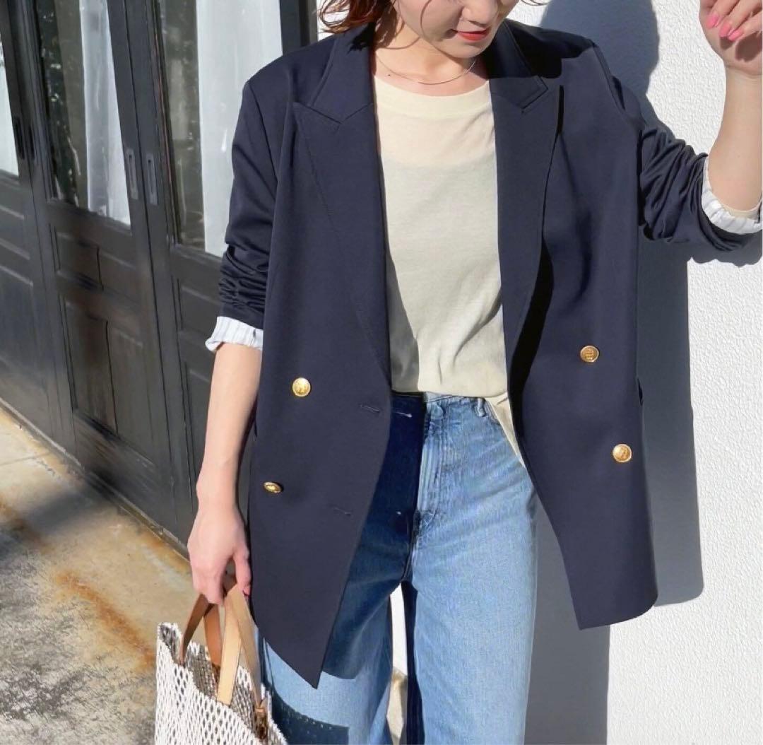 Spick & Span ドライツイルダブルブレストジャケット　36