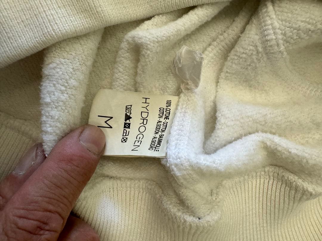 超美品　ハイドロゲン　ゴルフ　スウェット白　　　黒ストライプ　L相当