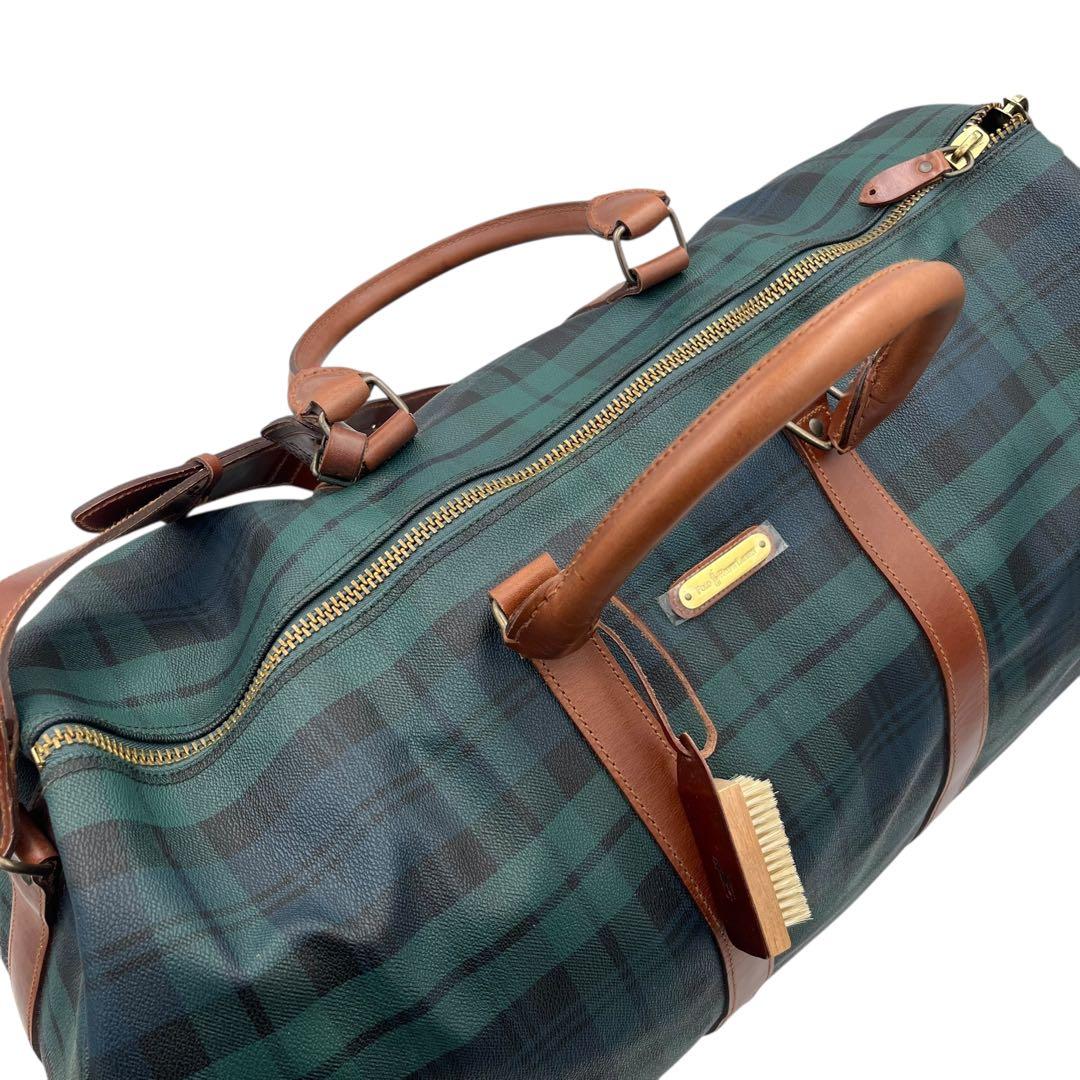 【極美品・ブラシ・南京錠付き】RALPH LAUREN ボストンバッグ レザー