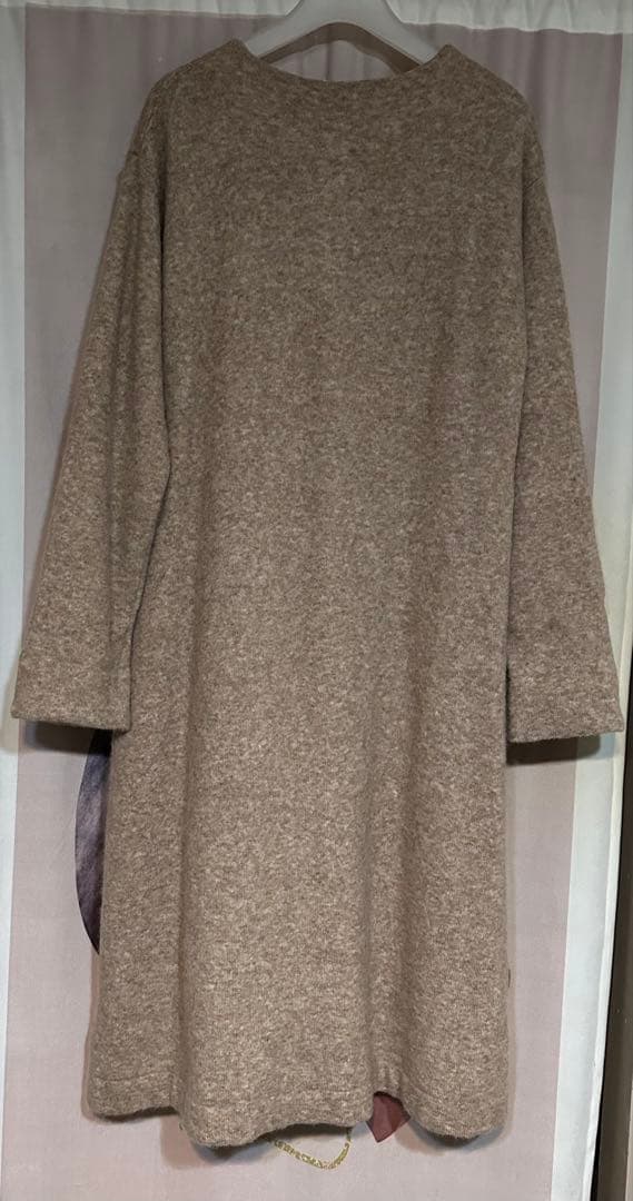 ツハルバイサマンサモスモス レース貼り アルパカ ニット ロングコート ベージュ