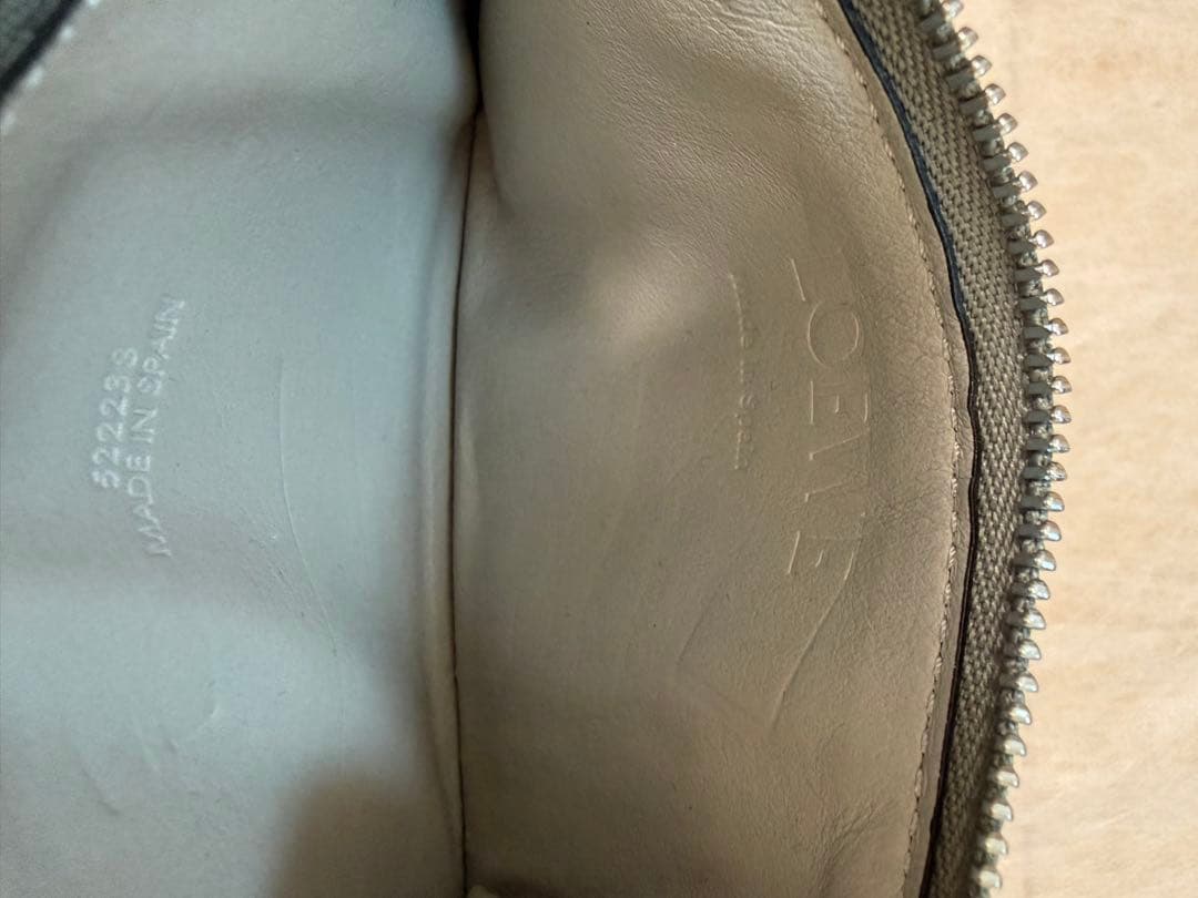 LOEWE カードホルダー　パールグレー／ライトペールグリーン