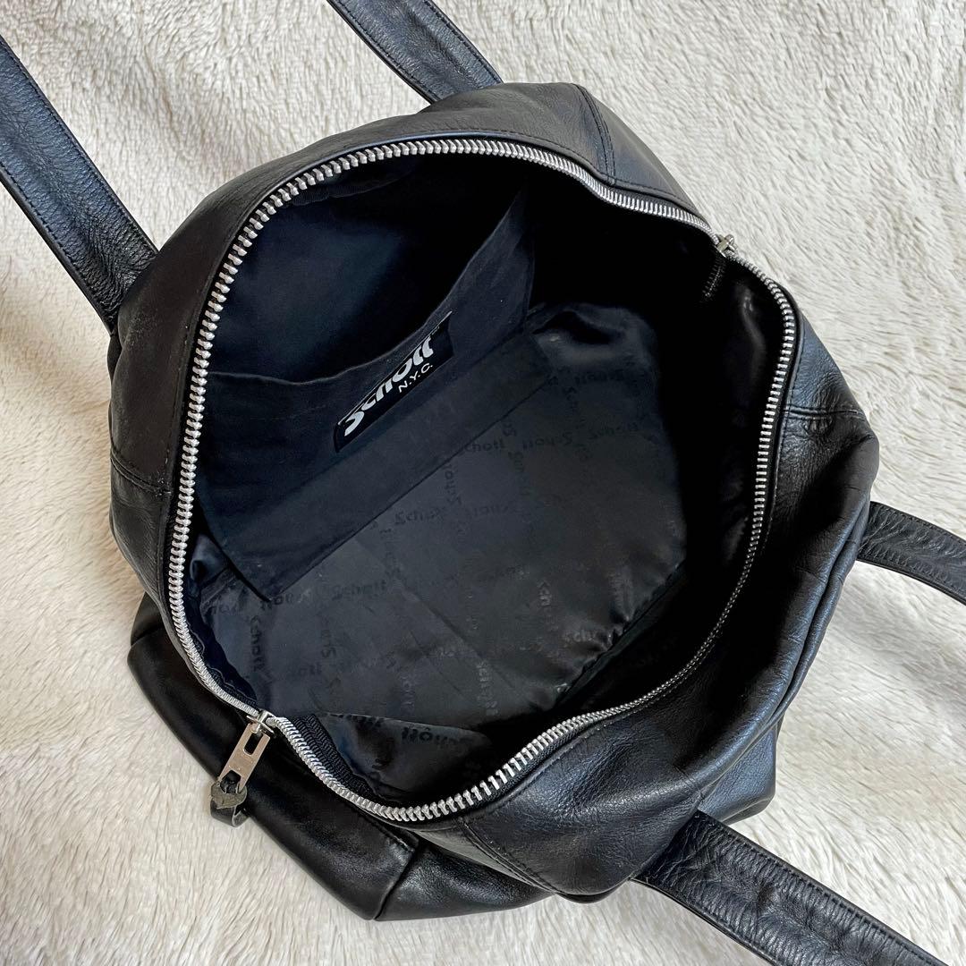 美品 Schott ショット ライダース ボストンバッグ 牛革 レザー 肩がけ
