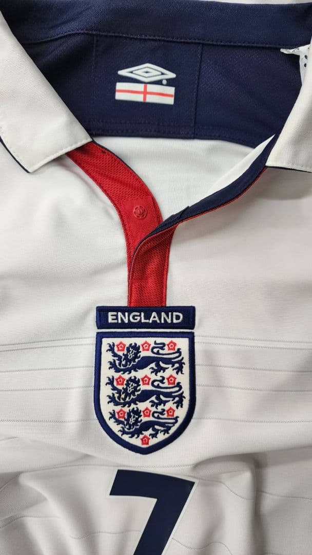 04-05 イングランド代表　ベッカム　UMBROオフィシャル　長袖ユニフォーム