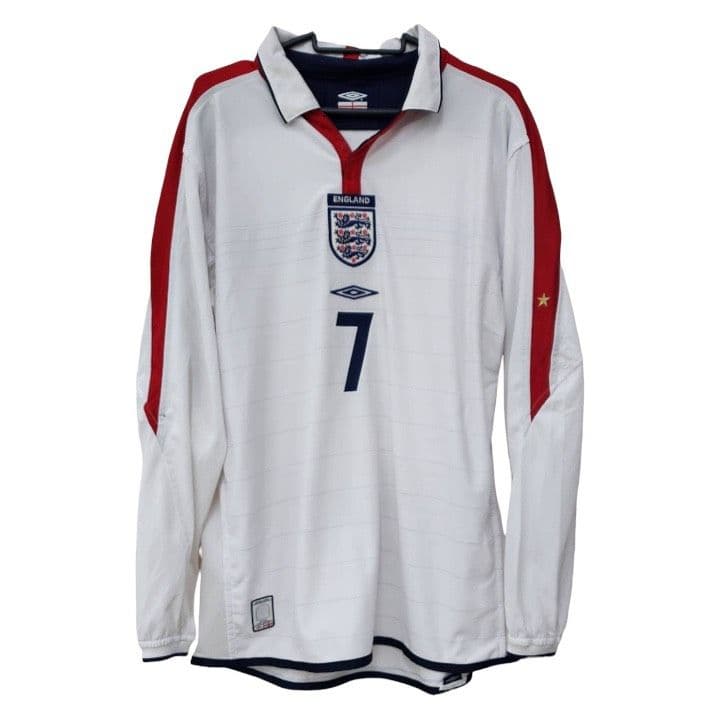 04-05 イングランド代表　ベッカム　UMBROオフィシャル　長袖ユニフォーム