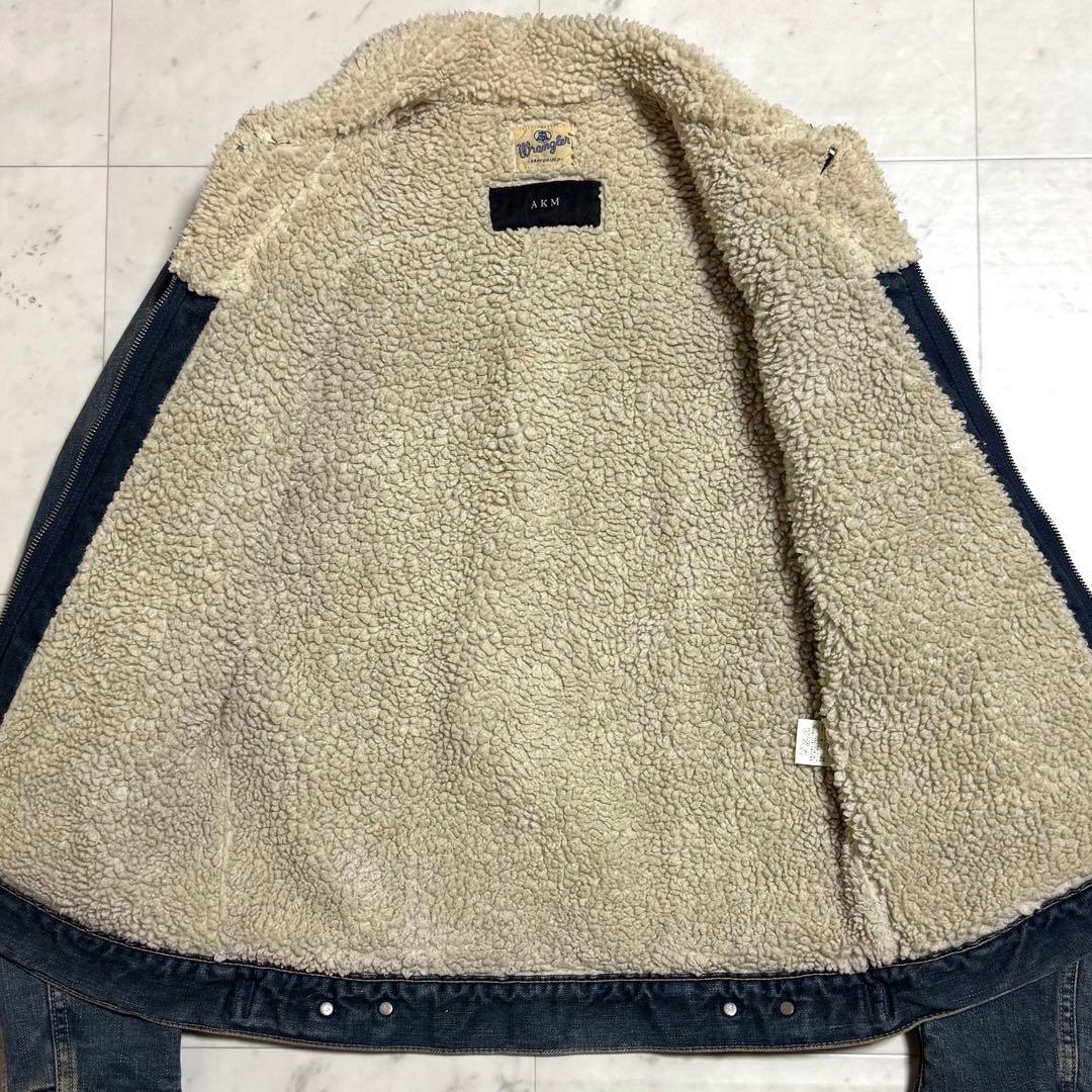 AKM × Wrangler デニムボアジャケット ダブルジップ コットン L