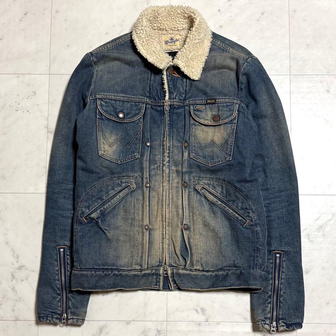 AKM × Wrangler デニムボアジャケット ダブルジップ コットン L