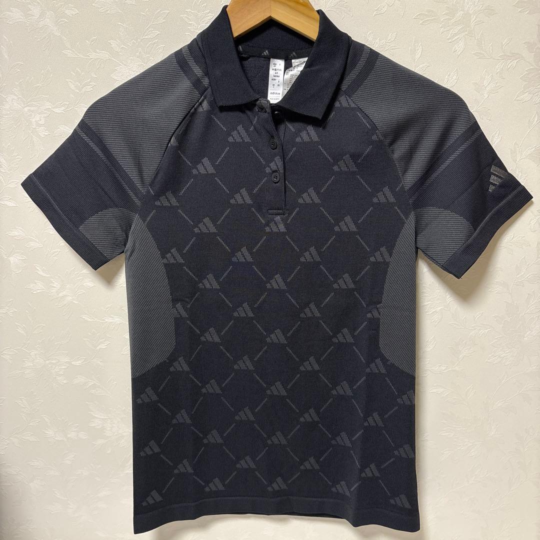 adidas ブラック 半袖　ポロシャツ　ゴルフ