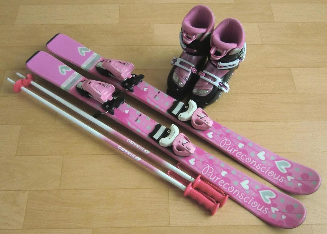 ■■送料無料■PURECONSCIOUS■子供用スキーセット■板100/靴20■