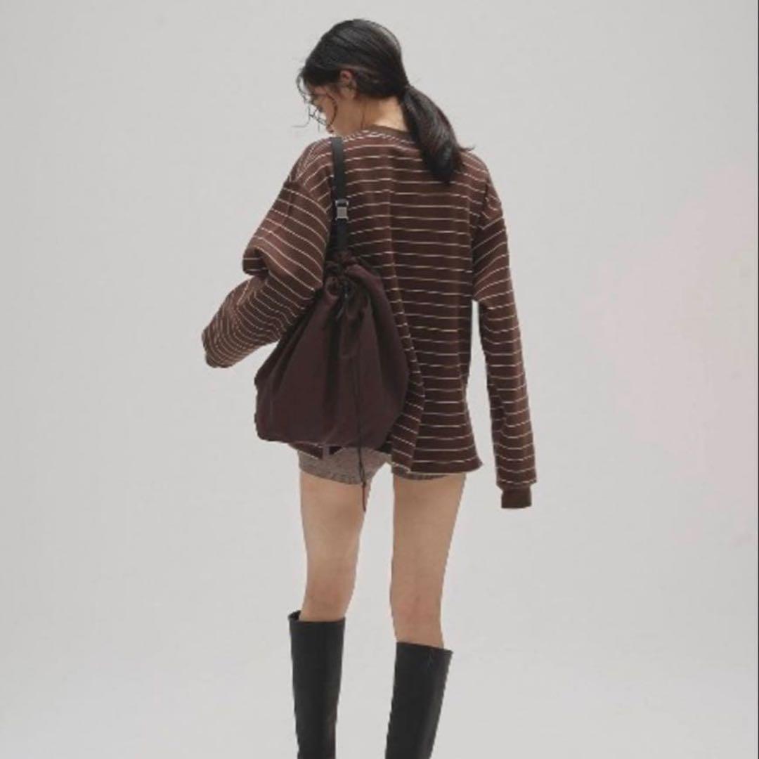 TODAYFUL Border Long T-shirts チョコ