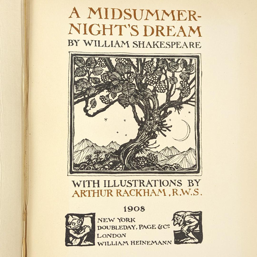 希少な初版 アーサー・ラッカム挿画『真夏の夜の夢』1908年 イラスト40枚総揃