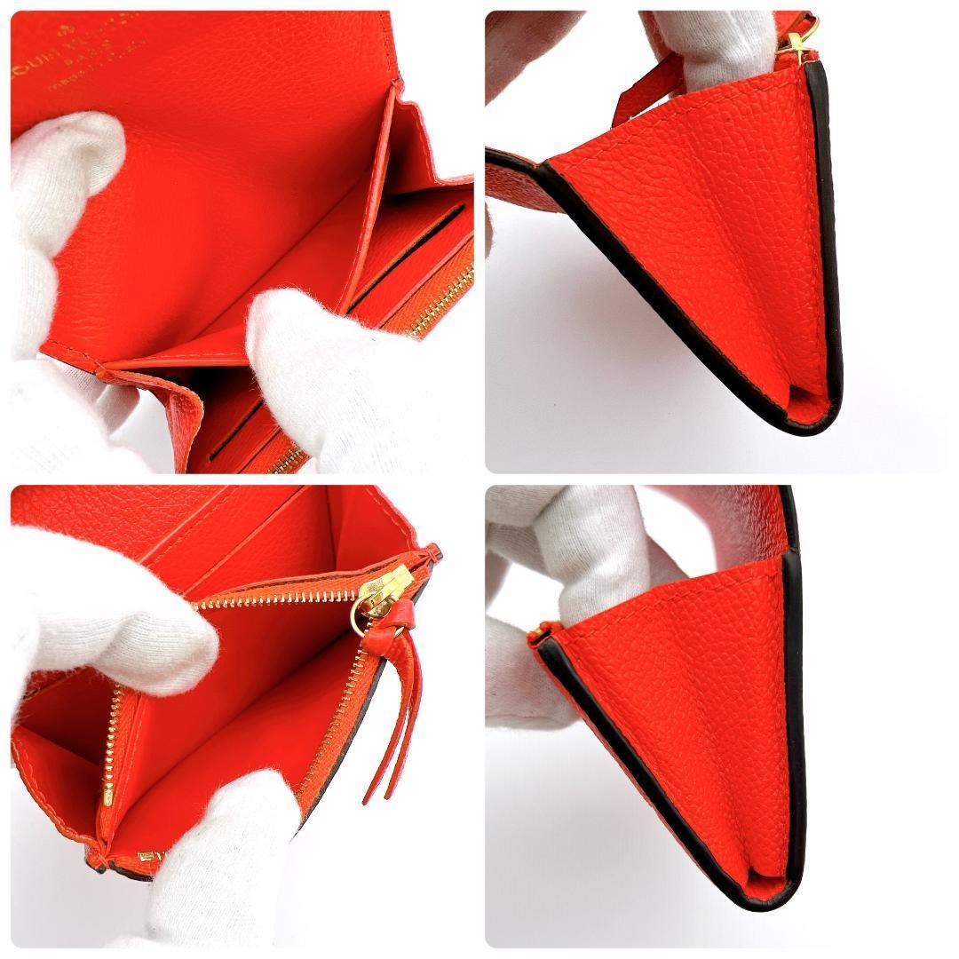 【超極美品】ルイヴィトン アンプラント ポルトモネ ロザリ レッド A758