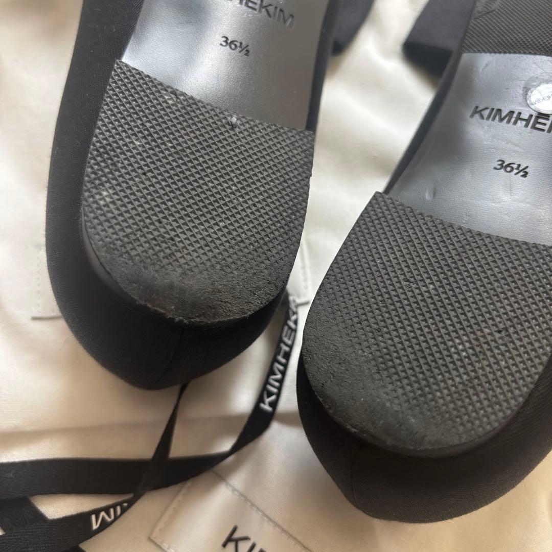 KIMHEKIM ブラック リボンパンプス　キムへキム　最終値下げ