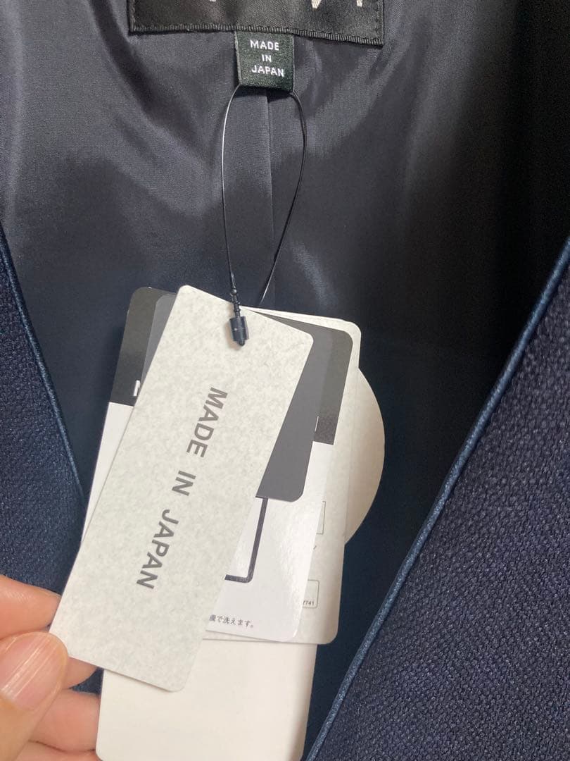 INDIVI 春秋素材スーツ　セットアップ　ネイビー