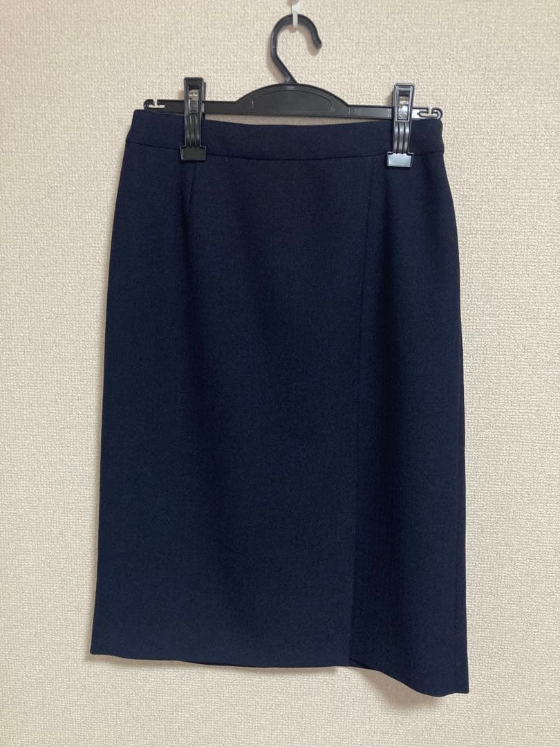 INDIVI 春秋素材スーツ　セットアップ　ネイビー