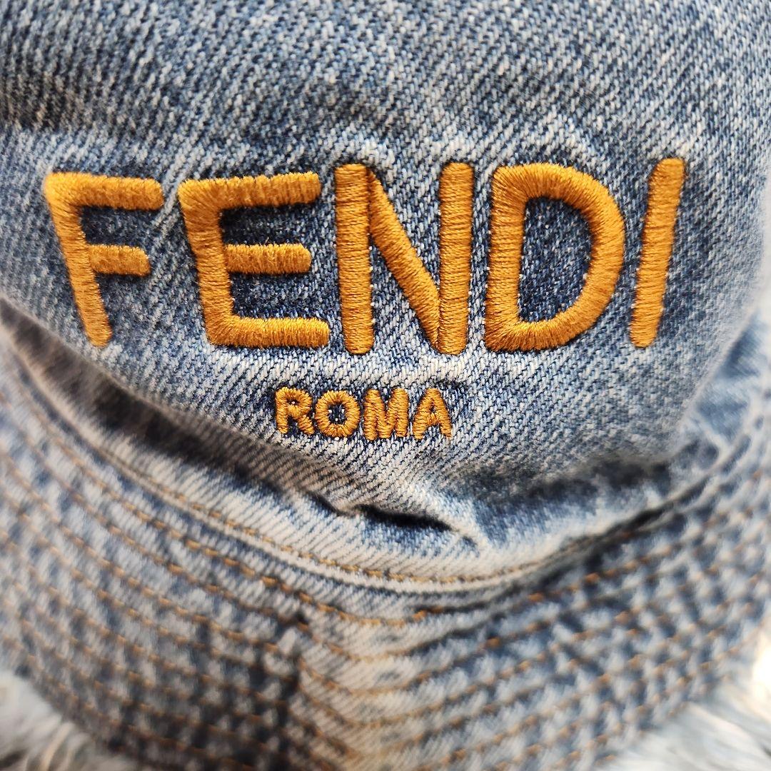FENDI デニムバケットハット フリンジ付き