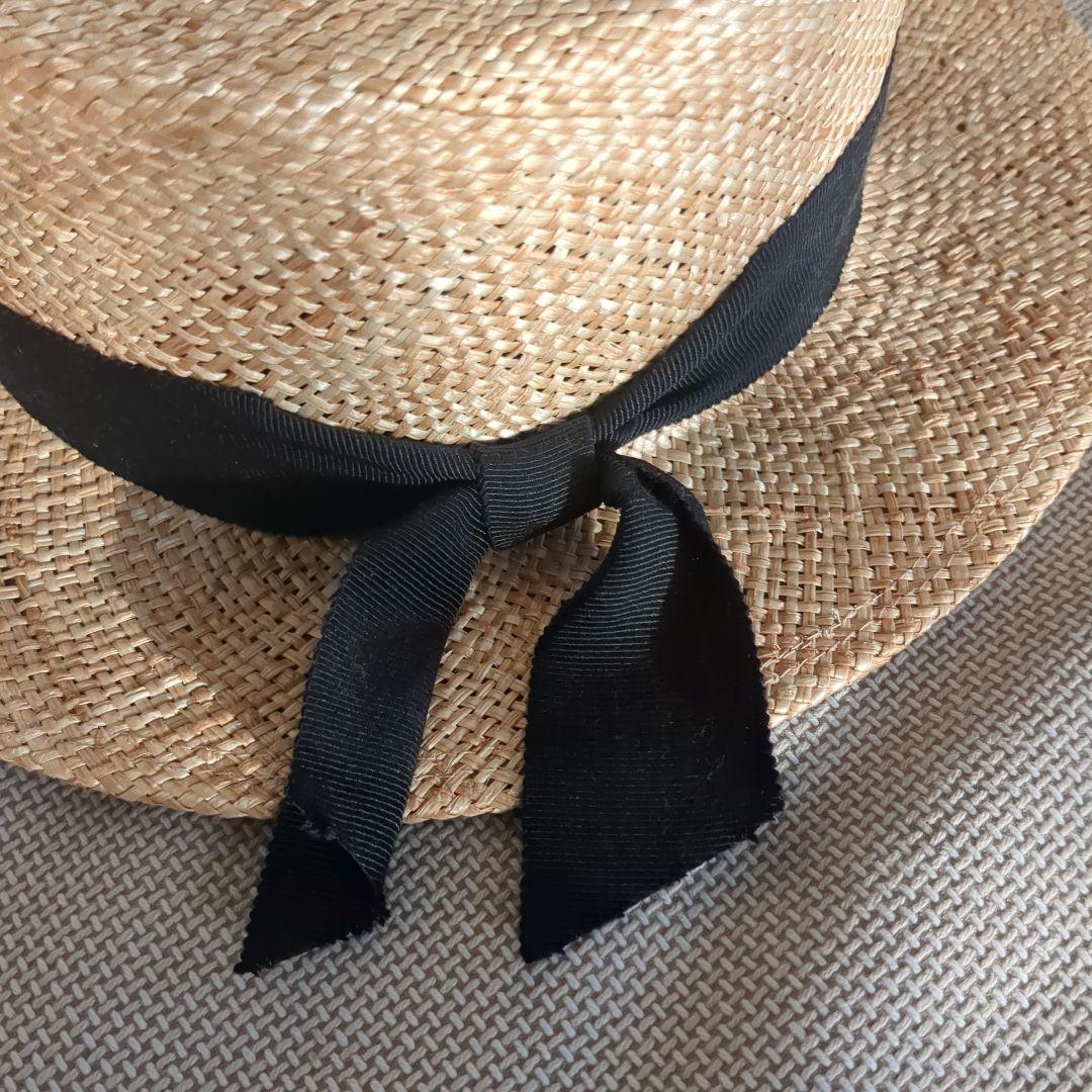カワムラ帽子店◎麦わら帽子◎ 黒リボン