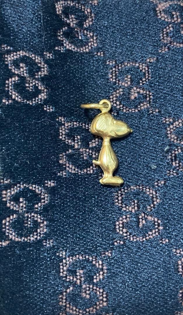 ビンテージ スヌーピー K18YG 750刻印 ネックレストップ チャーム