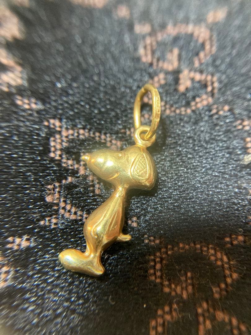 ビンテージ スヌーピー K18YG 750刻印 ネックレストップ チャーム