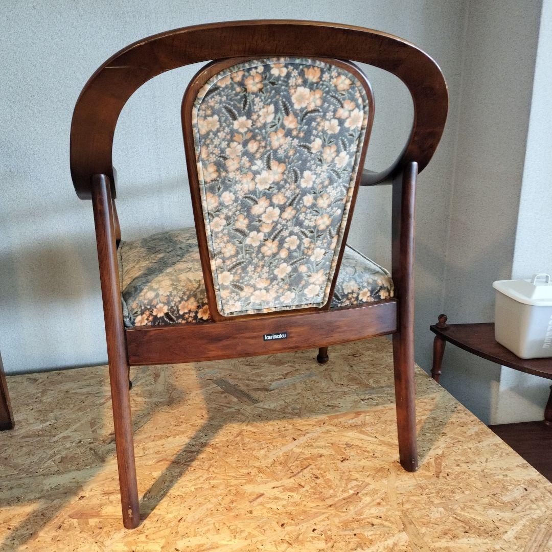 y カリモク家具 オールドカリモク　コロニアル星野 アームチェアー 椅子②