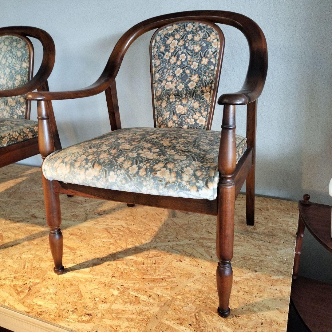 y カリモク家具 オールドカリモク　コロニアル星野 アームチェアー 椅子②