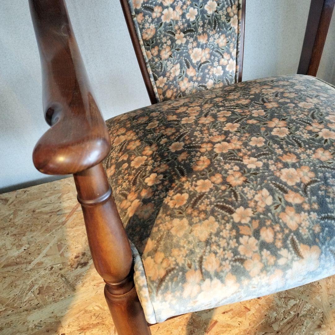 y カリモク家具 オールドカリモク　コロニアル星野 アームチェアー 椅子②