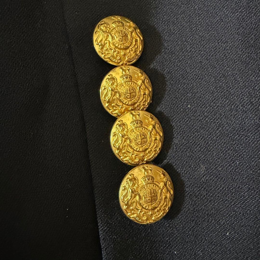 ポロラルフローレン　紺ブレ　金ボタン　エンブレム　イタリア製　2B S