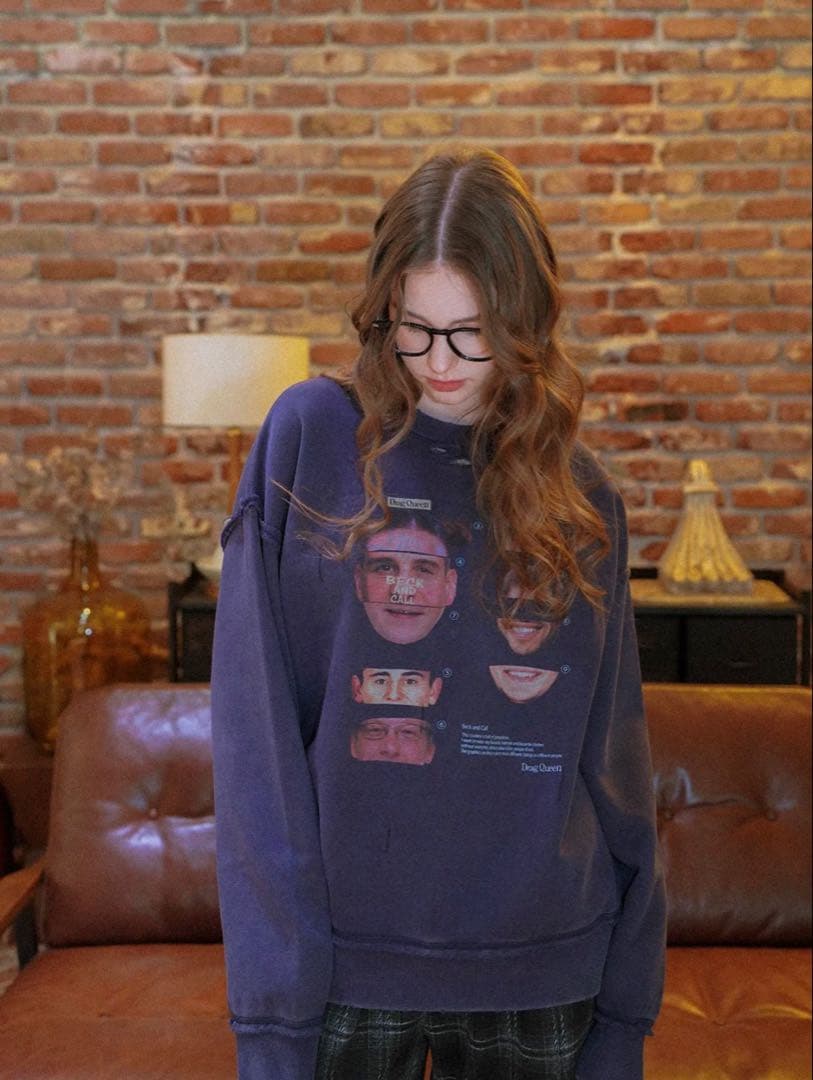 j*m様 グラフィックプリント ネイビー スウェット