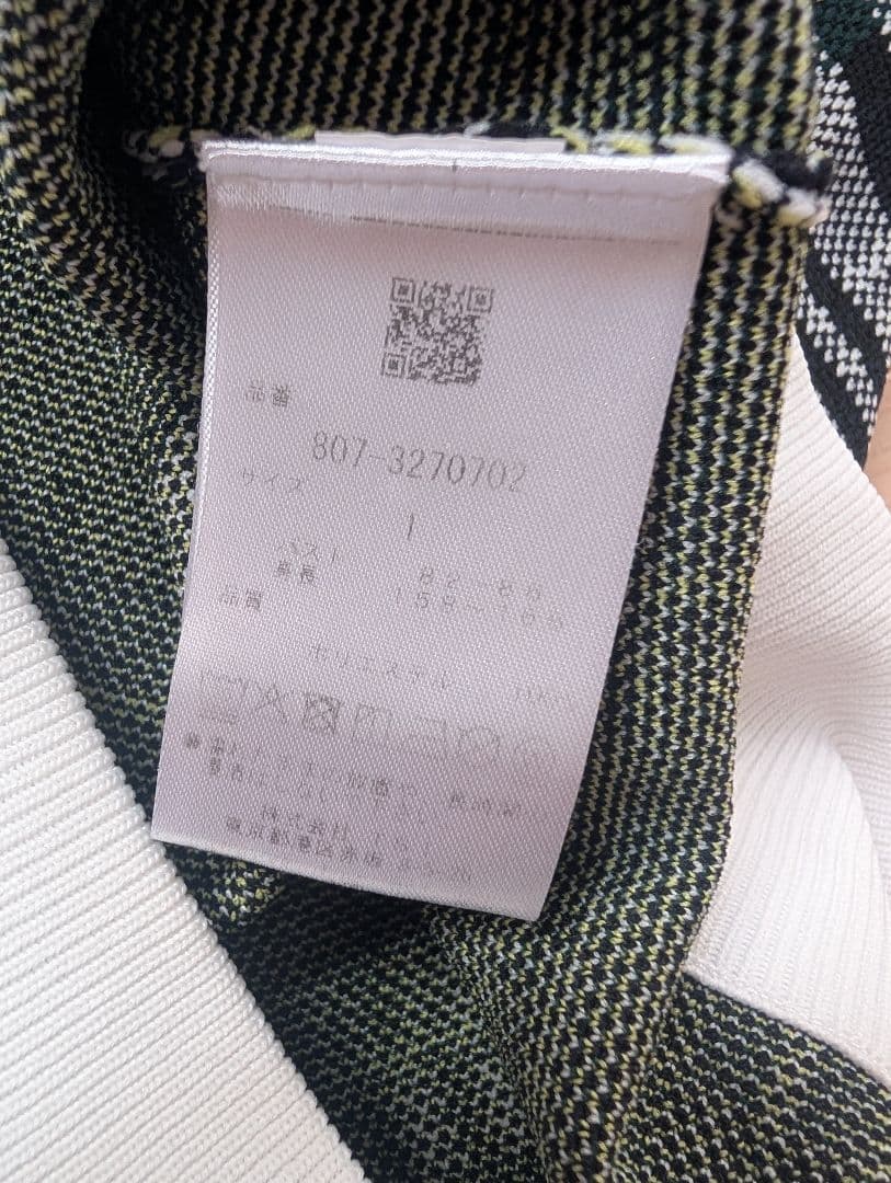 NBBWEEKENDマルチチェックスリーブレスハーフジップニットプルオーバーM