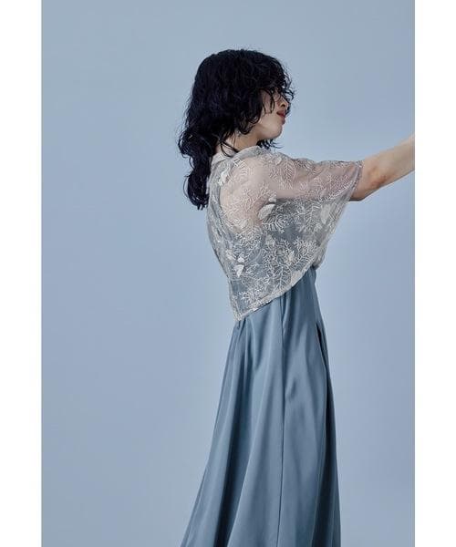 美品 niana ニアナ リーフレースボレロセットドレス 結婚式 パーティー M