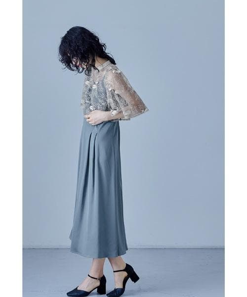 美品 niana ニアナ リーフレースボレロセットドレス 結婚式 パーティー M