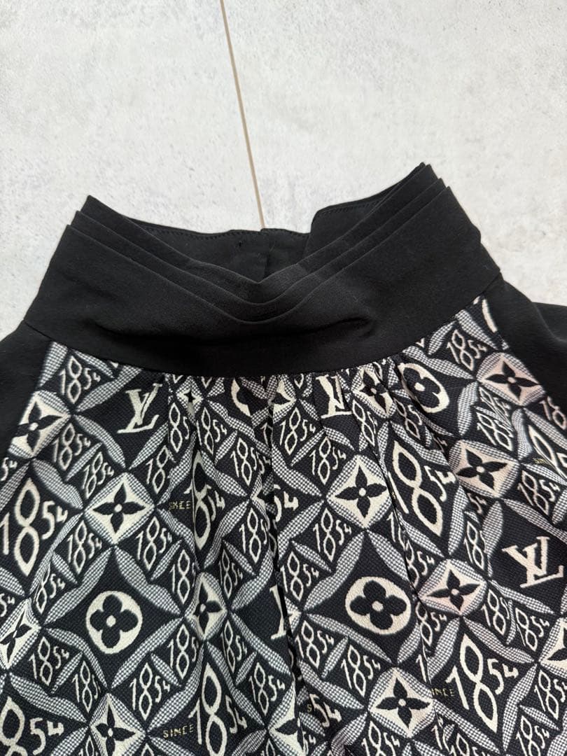 【極美品】LOUIS VUITTON シルク モノグラムワンピース 36 黒