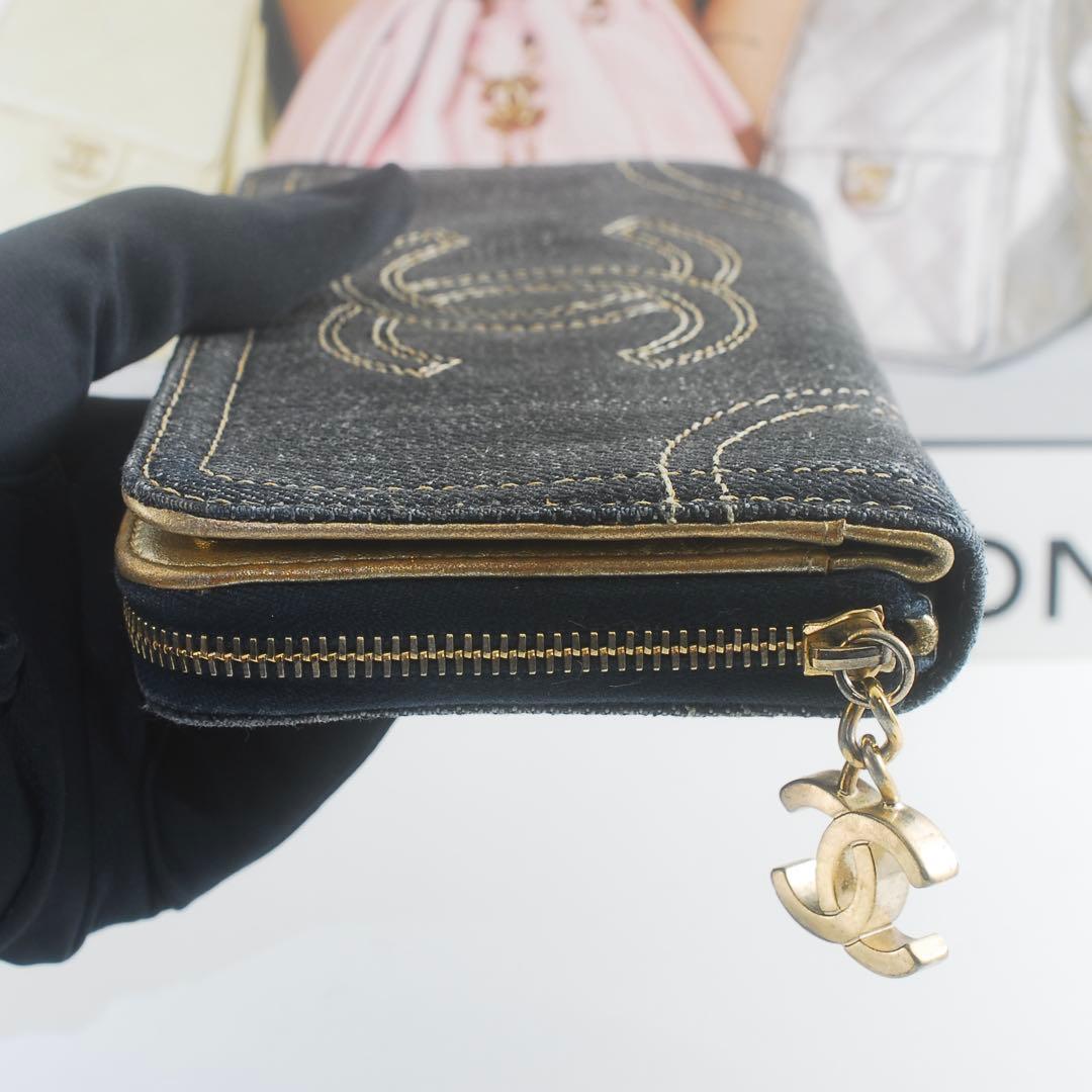 CHANEL＊シャネル＊デニム＊ココ＊長財布＊ゴールド