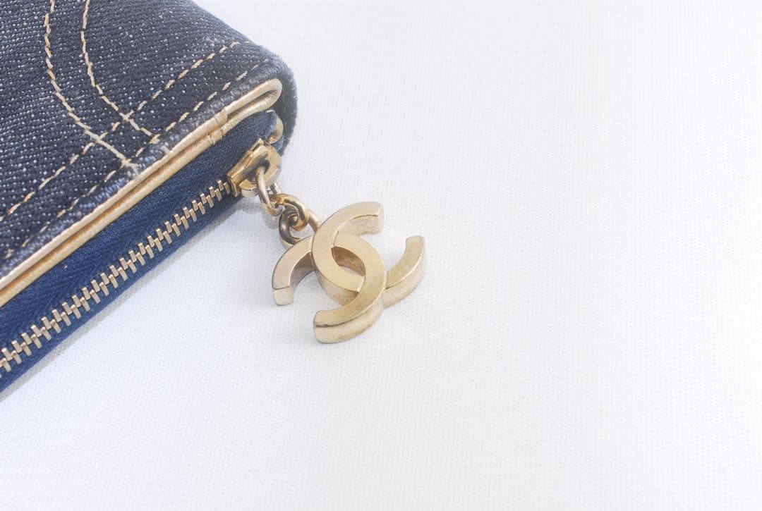 CHANEL＊シャネル＊デニム＊ココ＊長財布＊ゴールド