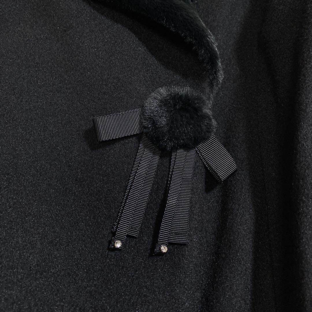 現行♡スーパービューティーオーラボー 女優襟 スパンコール刺繍エコファーコート