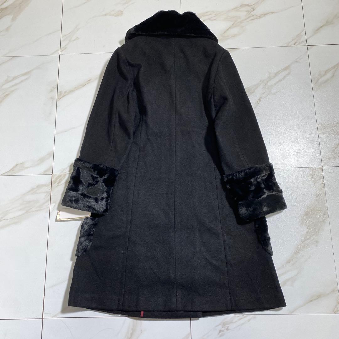 現行♡スーパービューティーオーラボー 女優襟 スパンコール刺繍エコファーコート