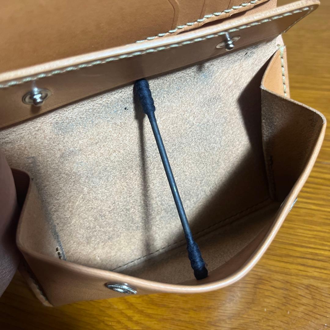 LEATHER&SILVER MOTO 三つ折り財布 黒