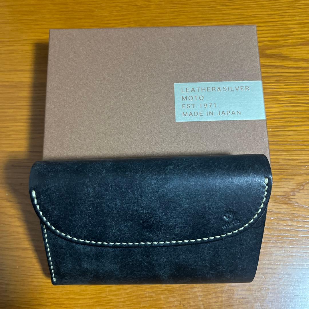 LEATHER&SILVER MOTO 三つ折り財布 黒