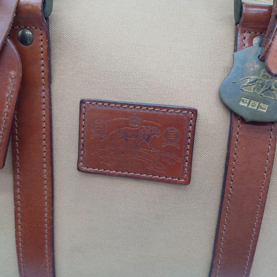 【ヴィンテージ】ラルフローレン　サファリ　キャンバス　レザー　 ボストンバッグ