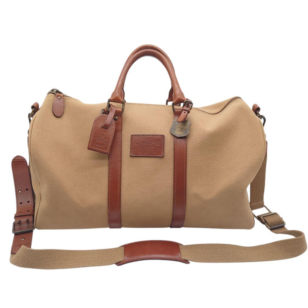 【ヴィンテージ】ラルフローレン　サファリ　キャンバス　レザー　 ボストンバッグ