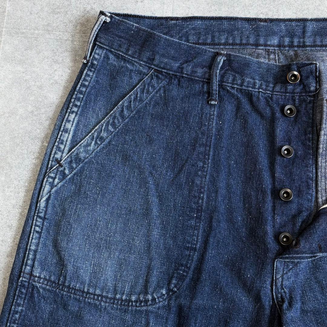 【色落ち抜群】オアスロウ US.NAVY ユティリティパンツ インディゴデニム