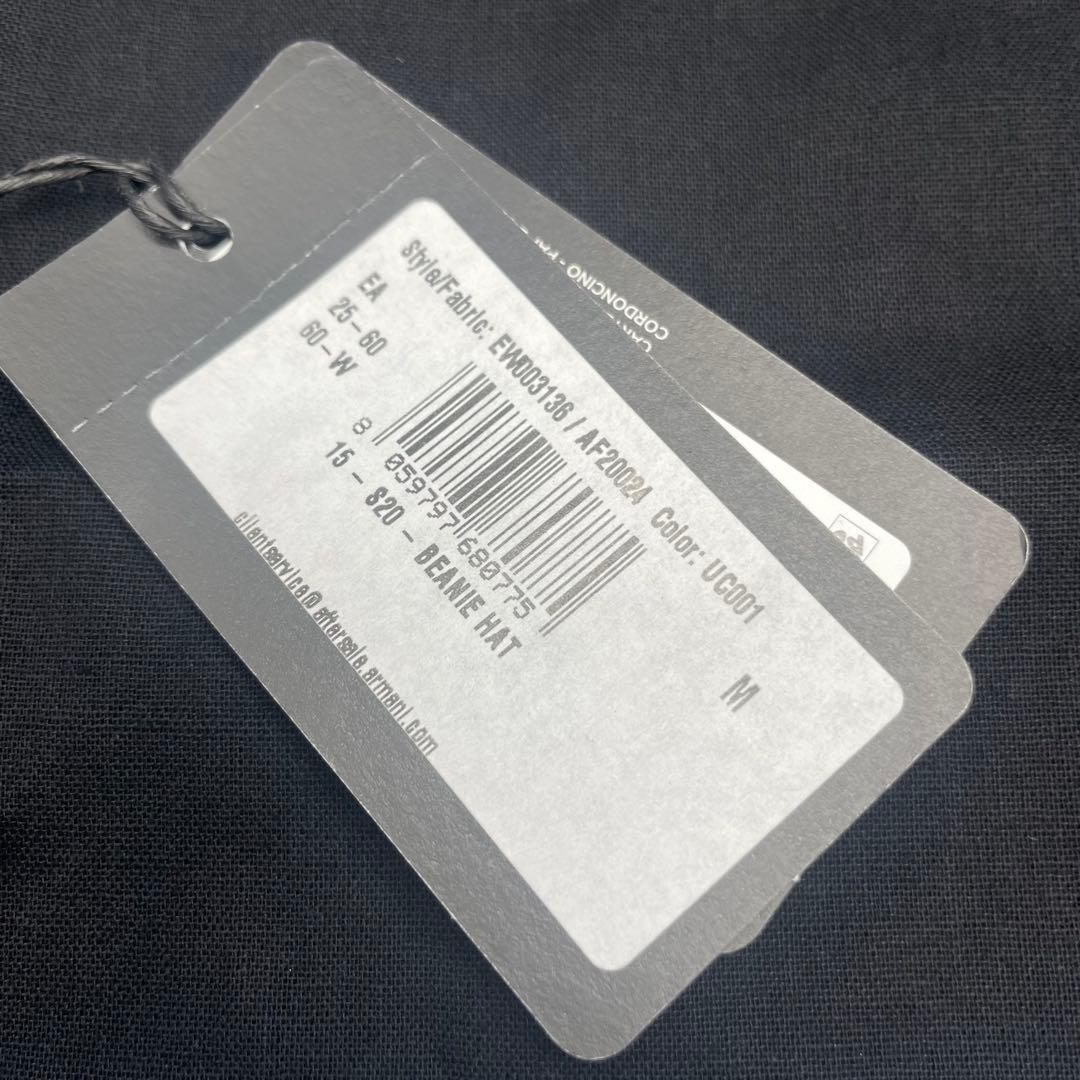 未使用品 EMPORIO ARMANI ベレー帽 ブラック スタッズ ロゴ