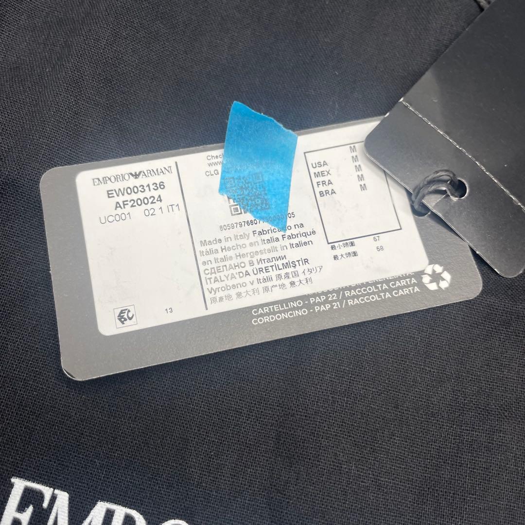 未使用品 EMPORIO ARMANI ベレー帽 ブラック スタッズ ロゴ