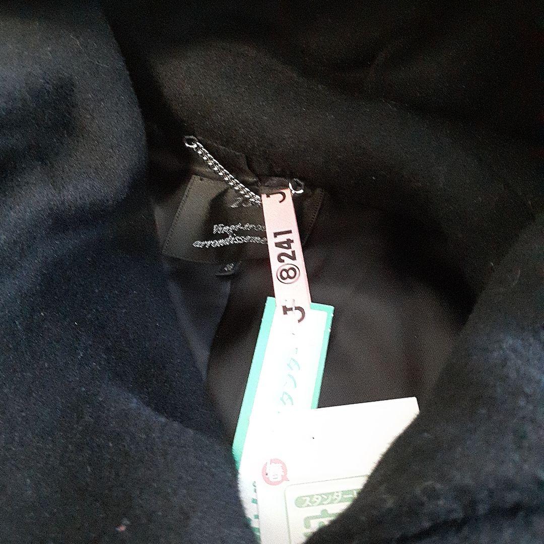 23区 大きいサイズ48 フード付き ブラック アンゴラビーバーコート