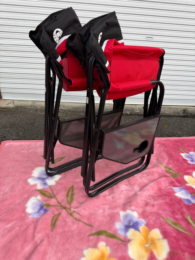 ２脚セットcoleman コールマン デッキチェアST ディレクター テーブル付