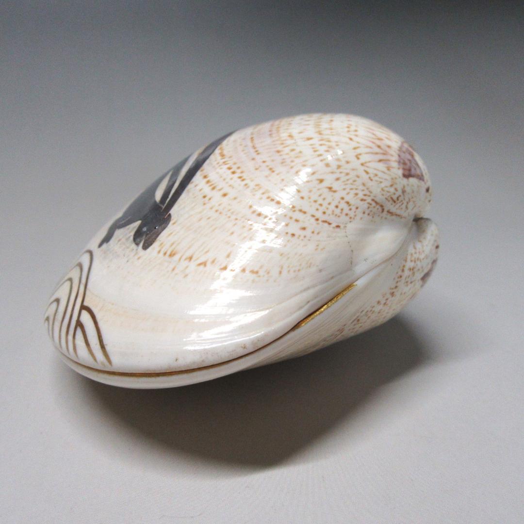 加賀蒔絵師石斎作（辻和成）「波うさぎ蛤香合」共箱 茶道具 CU-19