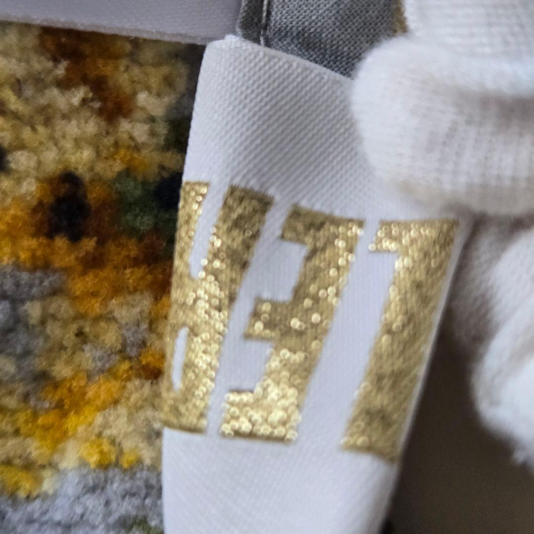 希少　FEILER ミモザ花柄エプロン シルバーグレー