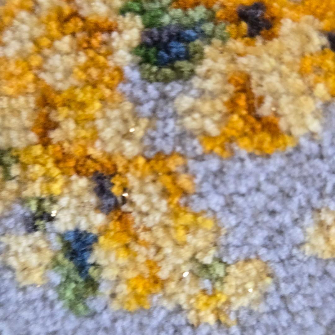 希少　FEILER ミモザ花柄エプロン シルバーグレー