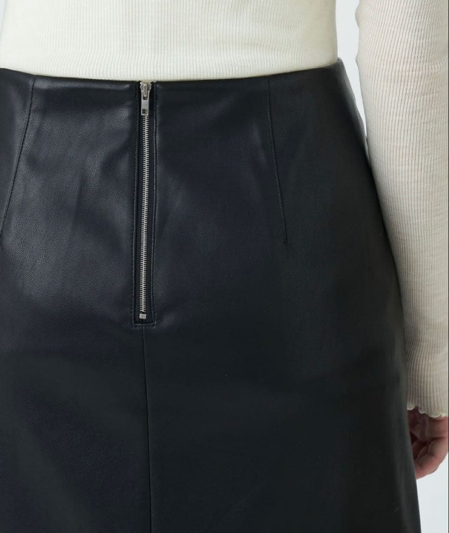 MACPHEE レザーライクミニスカート