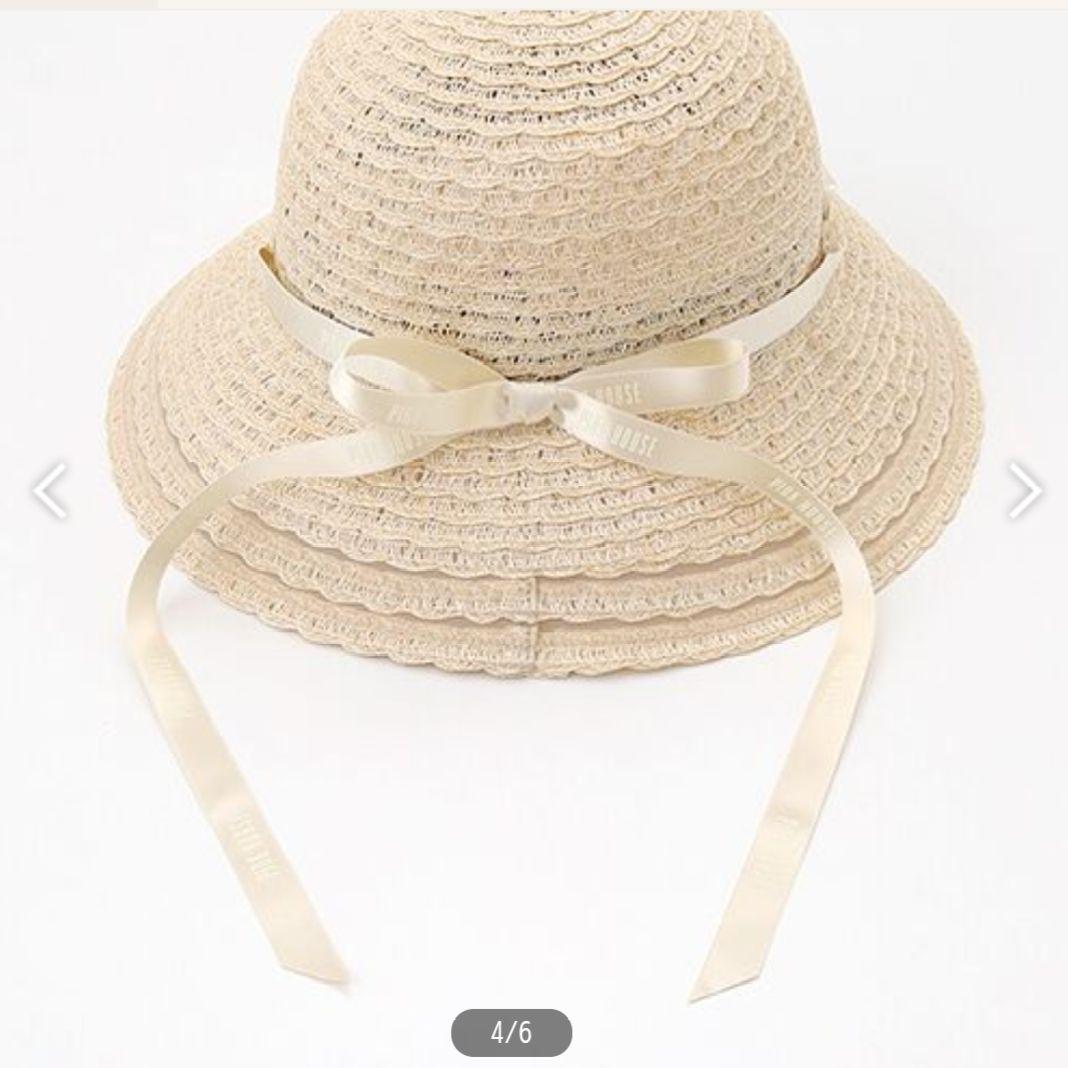 ピンクハウス♡ロゴリボン付きスカラッププレートハット♡新品未使用タグ付き