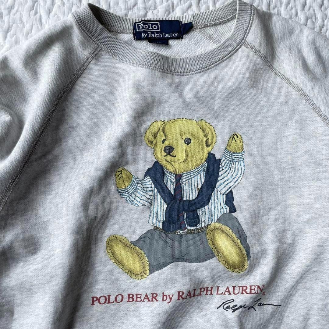 ラルフローレン ポロベア スウェット 古着 グレー トレーナー